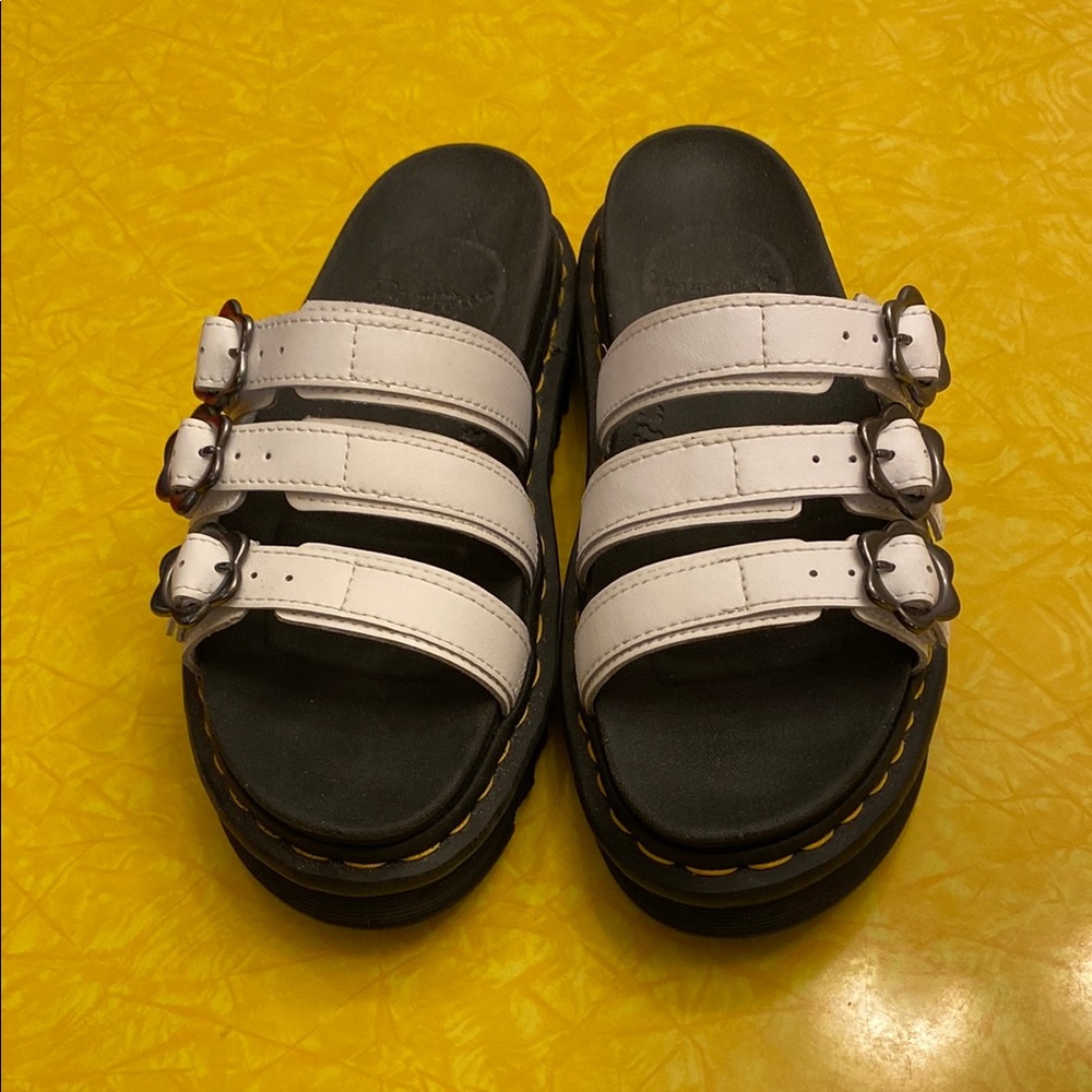 Dr Martens. White Triple Strap Sandals
